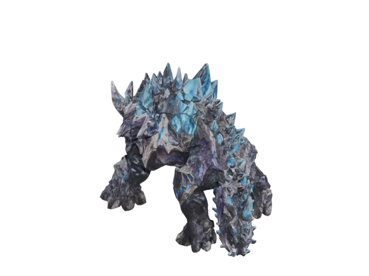Crystal behemoth — generated mesh with materials