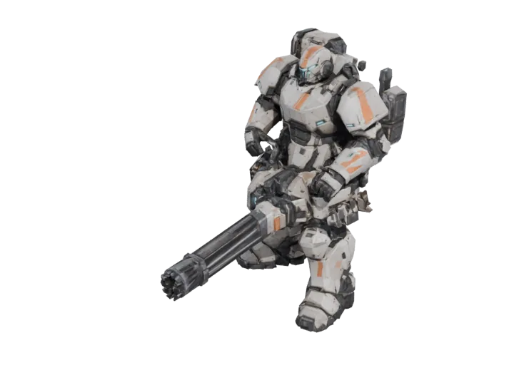 Heavy gunner — generated mesh with materials