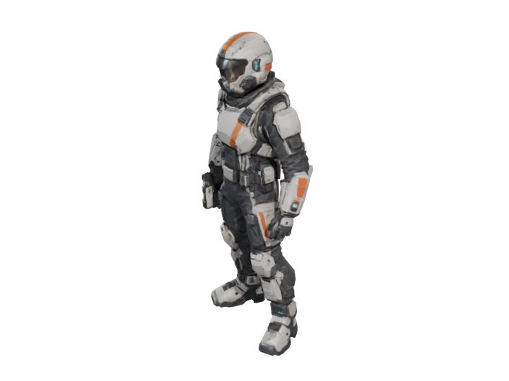 Fighter pilot — generated mesh with materials