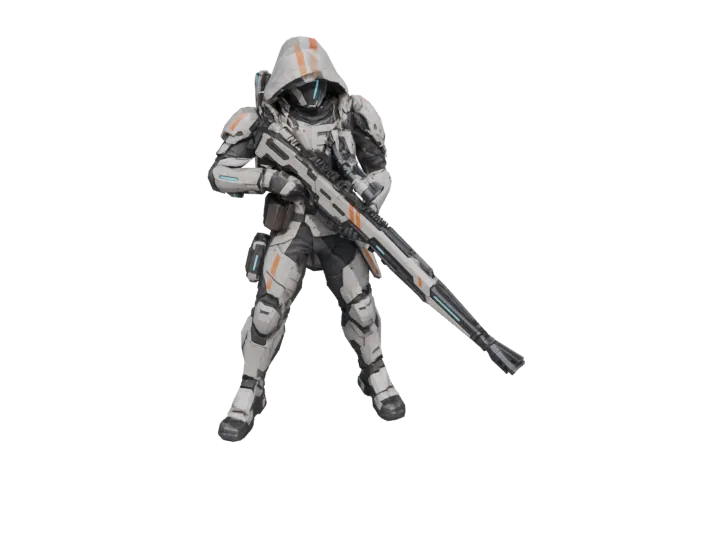 Recon sniper — generated mesh with materials