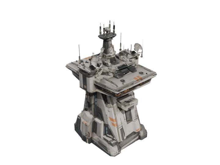 Carrier command island — generated mesh with materials