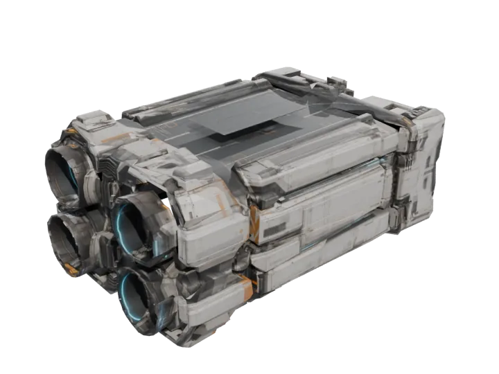 Carrier engine stern — generated mesh with materials