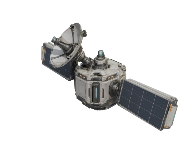 Comms satellite — generated mesh with materials