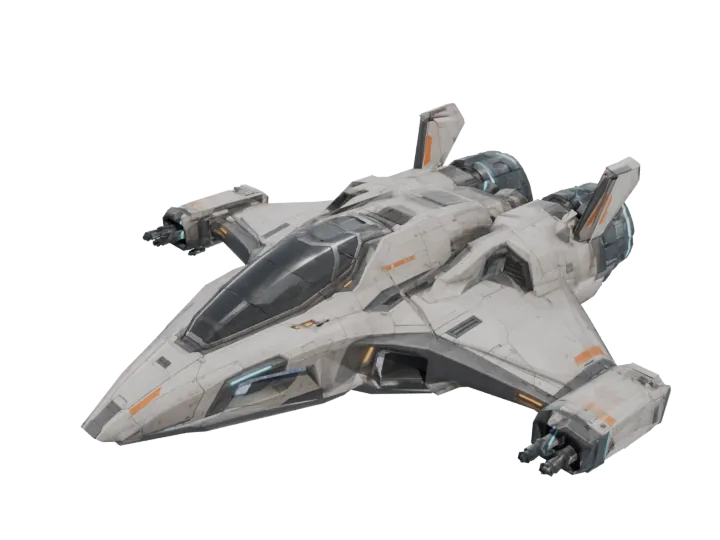 Interceptor fighter — generated mesh with materials