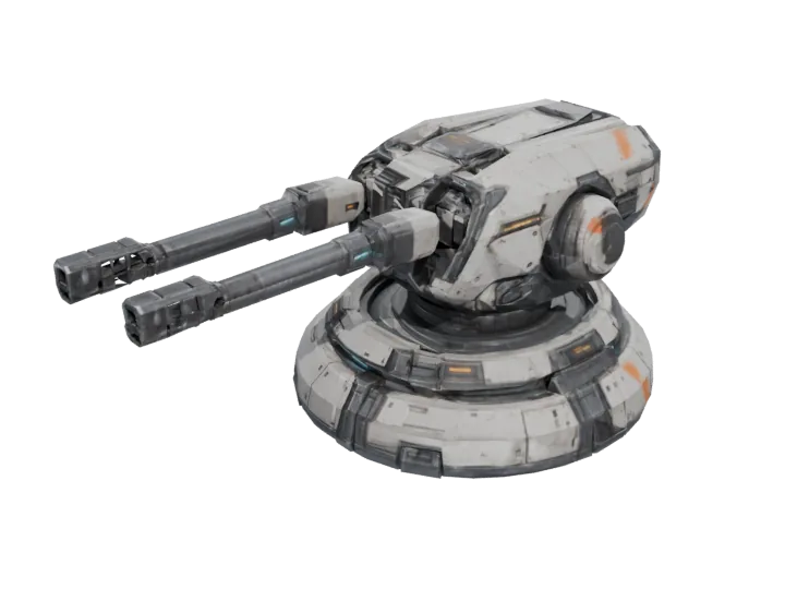Point-defence turret — generated mesh with materials