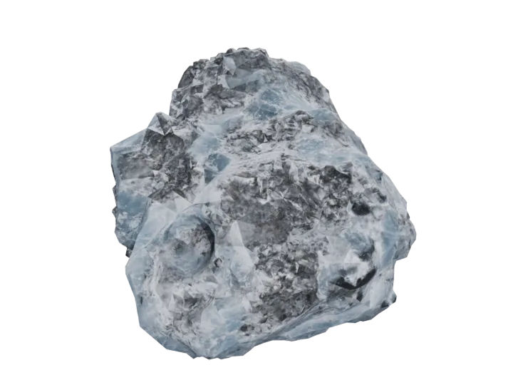 Ice comet fragment — generated mesh with materials