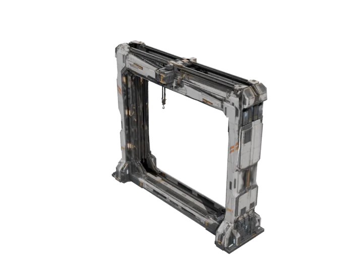 Drydock gantry — generated mesh with materials