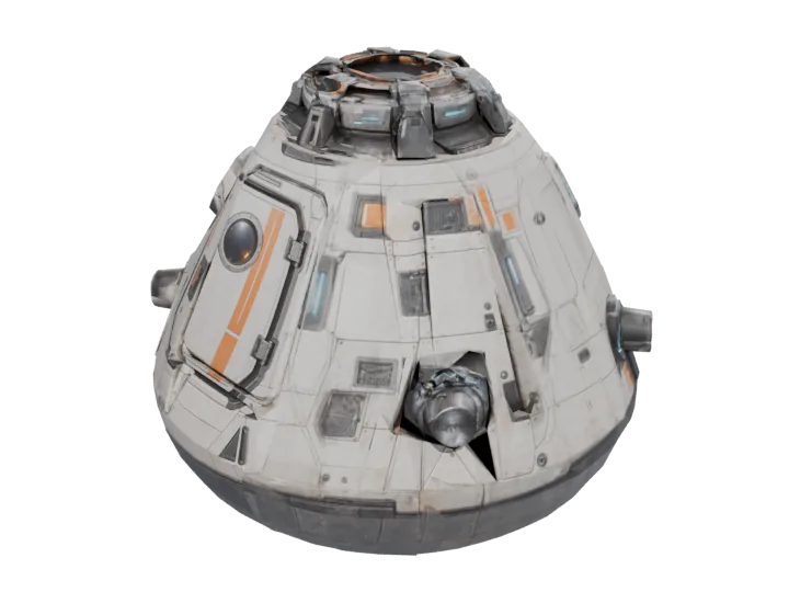 Escape pod — generated mesh with materials