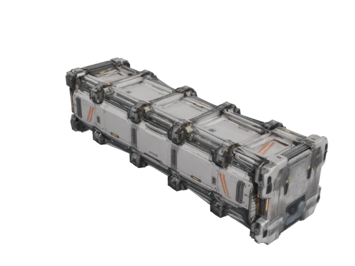 Freighter cargo spine — generated mesh with materials