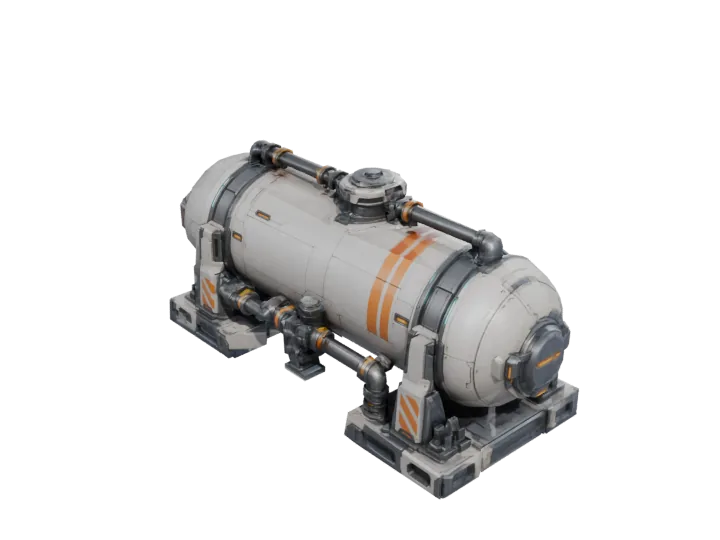 Fuel tank — generated mesh with materials