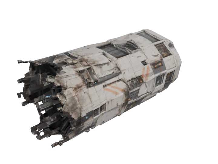 Hull wreckage — generated mesh with materials