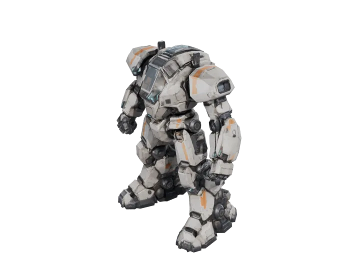 Combat mech — generated mesh with materials