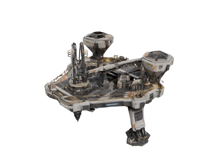 Asteroid mining rig — generated mesh with materials