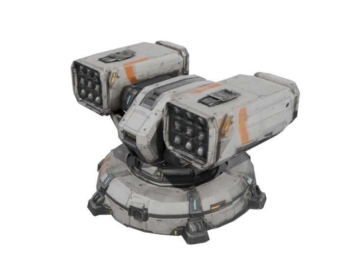 Missile turret — generated mesh with materials