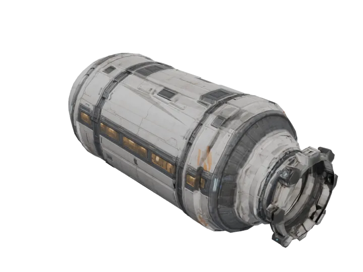 Habitat module — generated mesh with materials