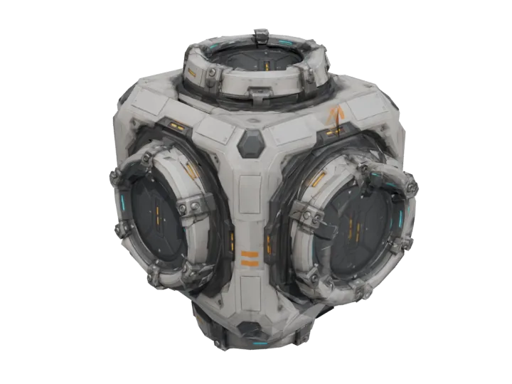 Six-way node — generated mesh with materials