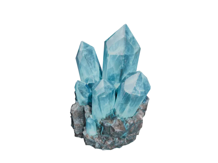 Ore crystal cluster — generated mesh with materials