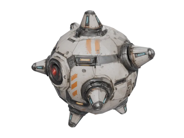Space mine — generated mesh with materials