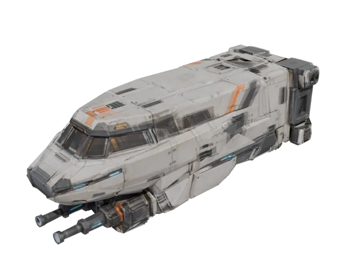 Gunship cockpit nose — generated mesh with materials
