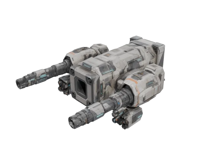 Weapons section — generated mesh with materials