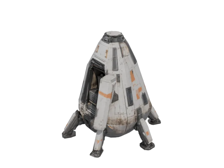 Supply drop pod — generated mesh with materials
