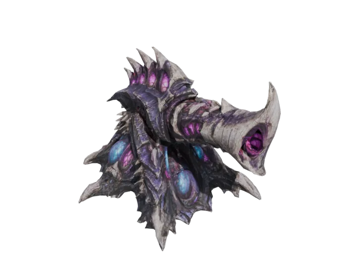 Bio-turret — generated mesh with materials