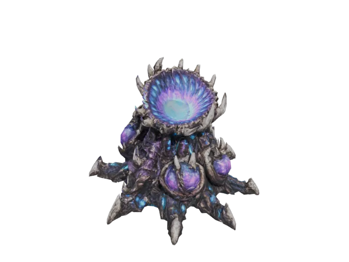 Spore artillery tower — generated mesh with materials