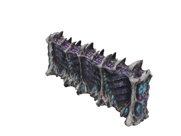 Hive wall segment — generated mesh with materials