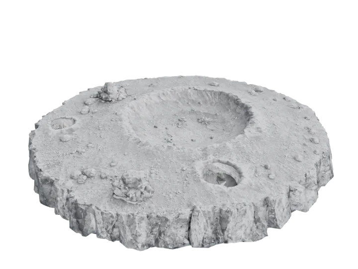 Lunar ground tile — generated mesh with materials