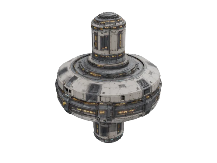 Station command core — generated mesh with materials